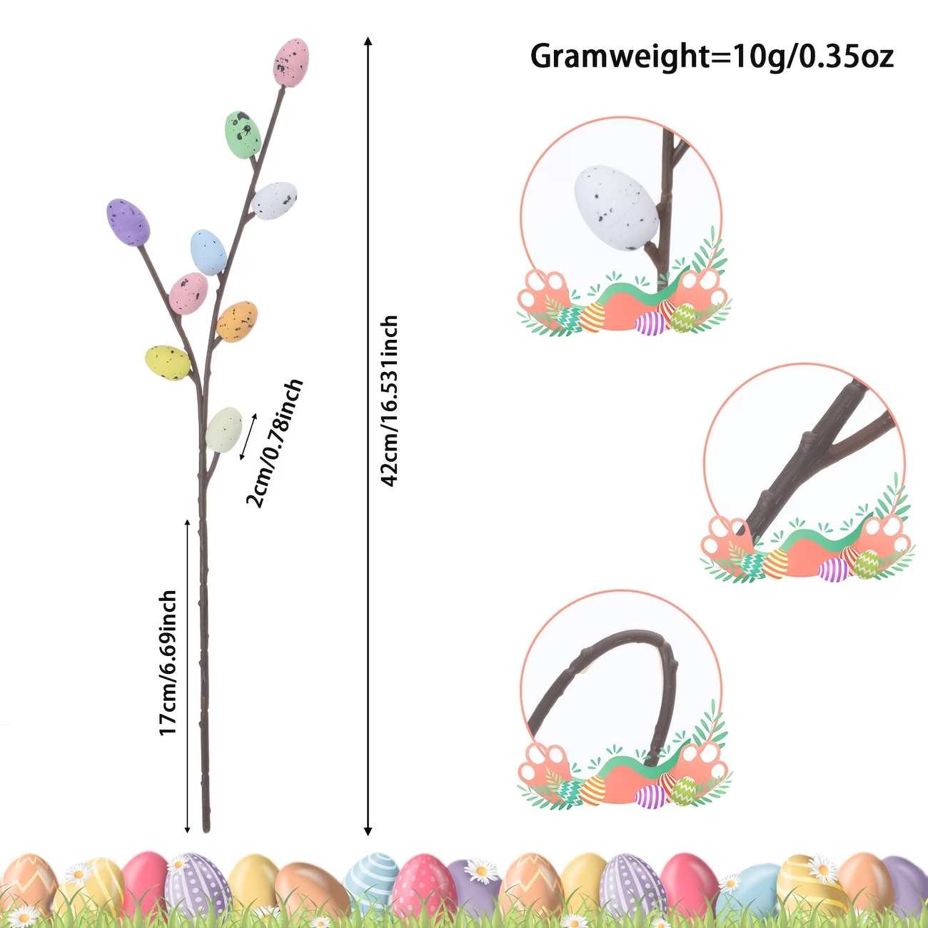 Easter Egg Branch Floral Stems for Vase
