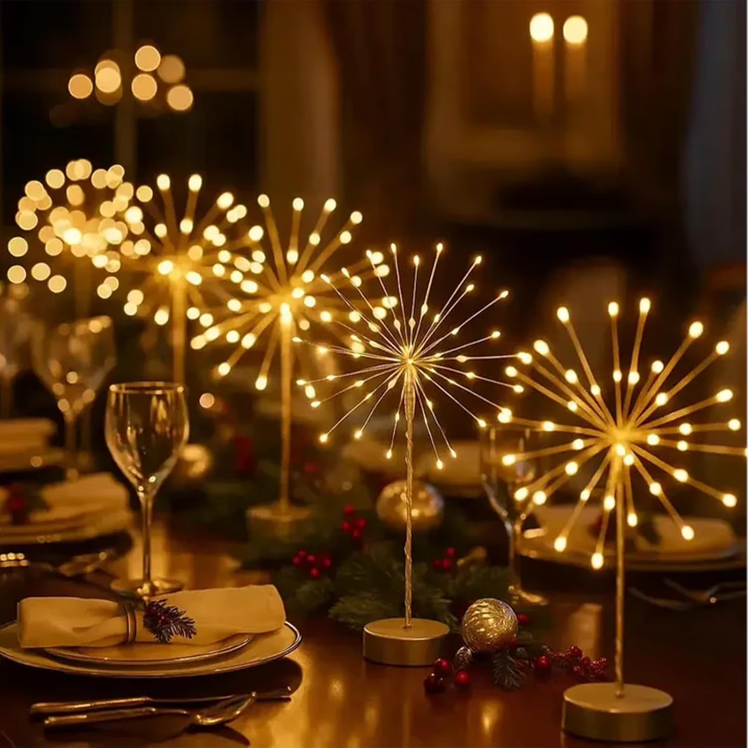 Fairy Tree Mini Table Starburst Lights with Remote & Timer