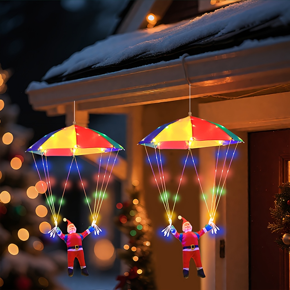 Parachute Santa Hanging Christmas Light with 8 Modes and Remote Control