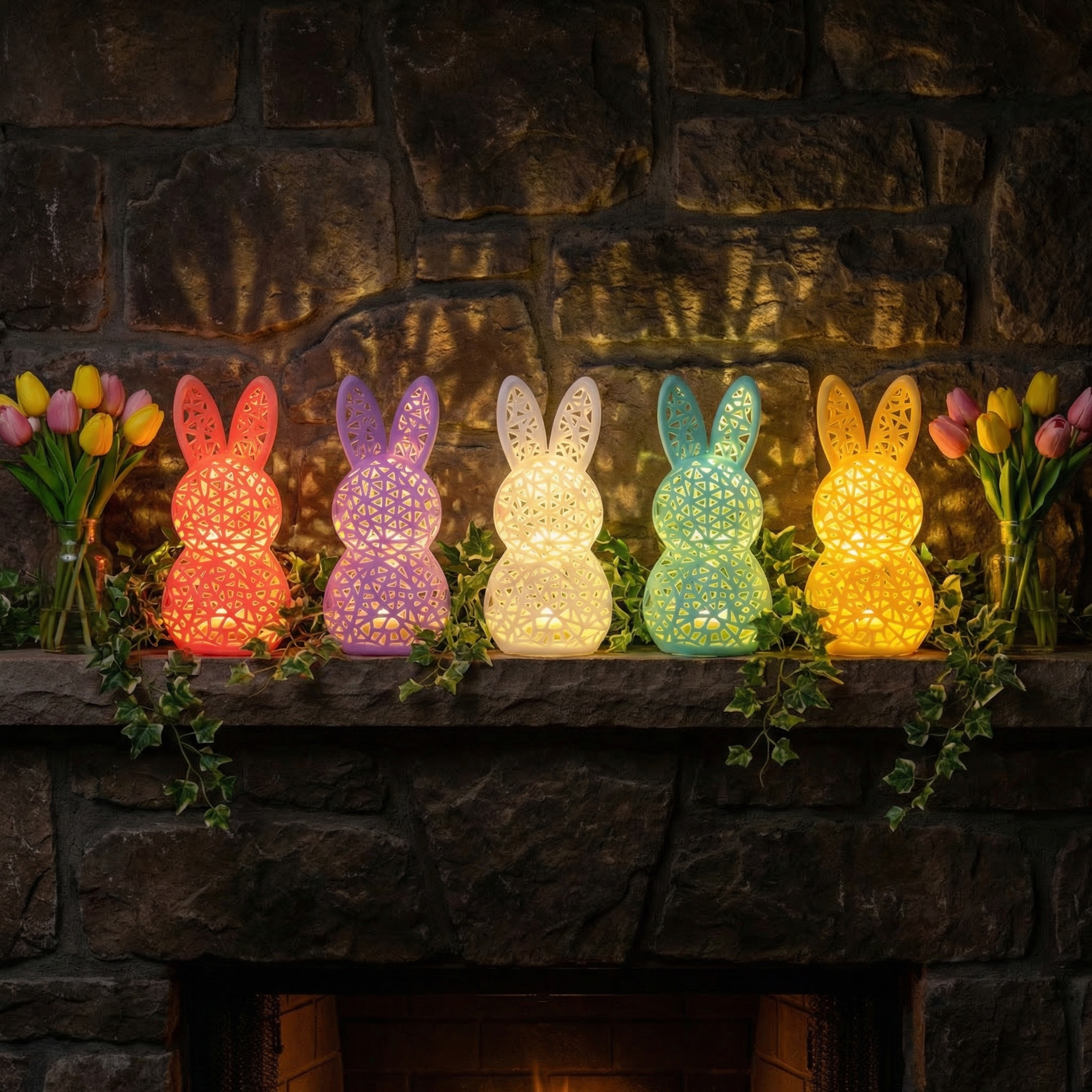 Easter Bunny LED Tabletop Lights Decorations