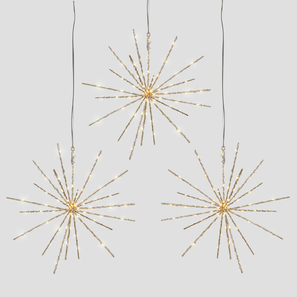 3-Pack 12" Twinkling Starburst Lights