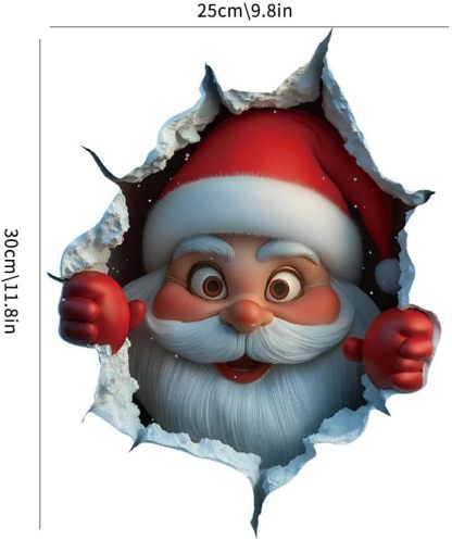 3 Pack 3D Santa Claus Christmas Wall Stickers