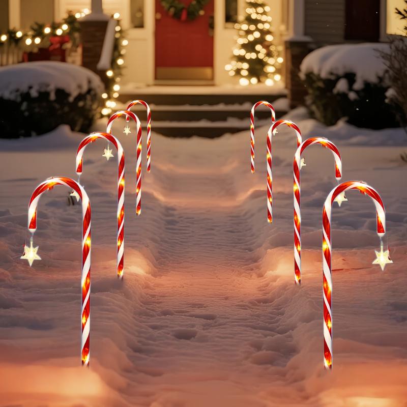 Solar Star Candy Christmas Cane Lights