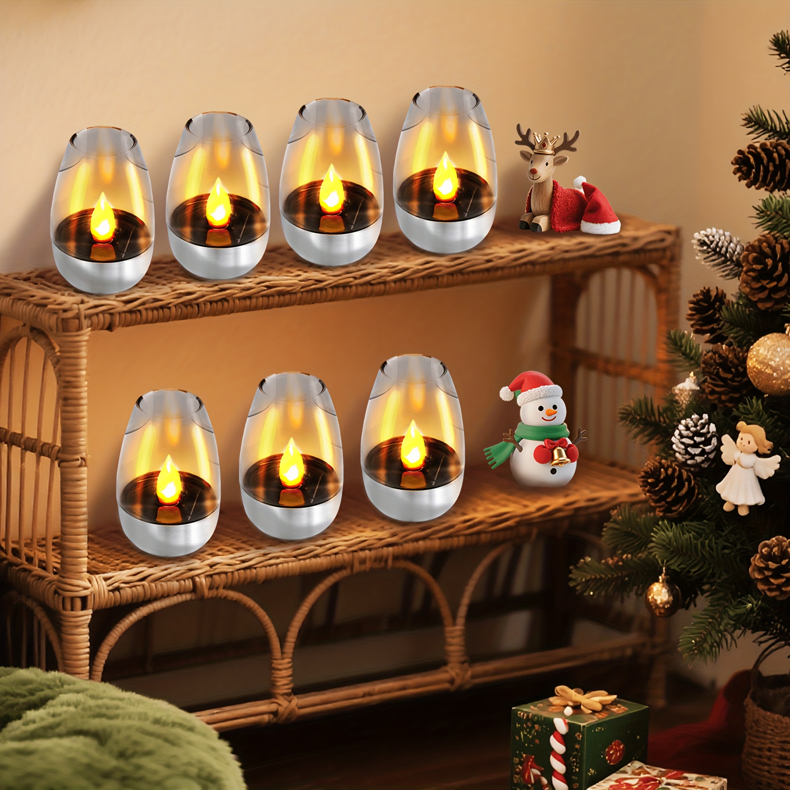 4-Pack Solar Flickering LED Candle Lights