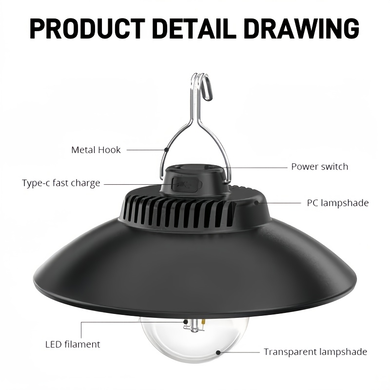 Vintage Rechargeable Lantern Warm LED Portable Hanging Light