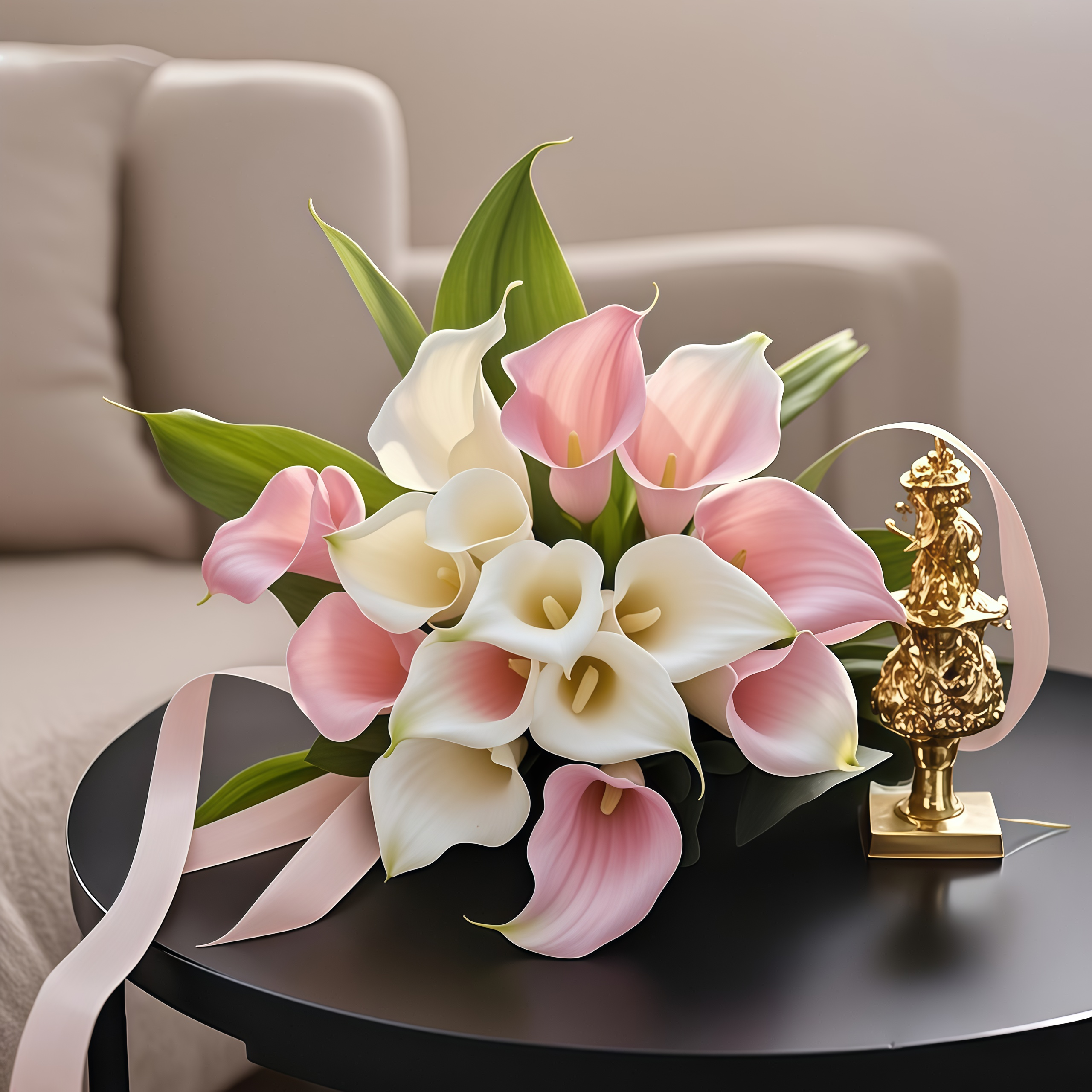 16-Stem Faux Calla Lily Floral Arrangement for Home Decor
