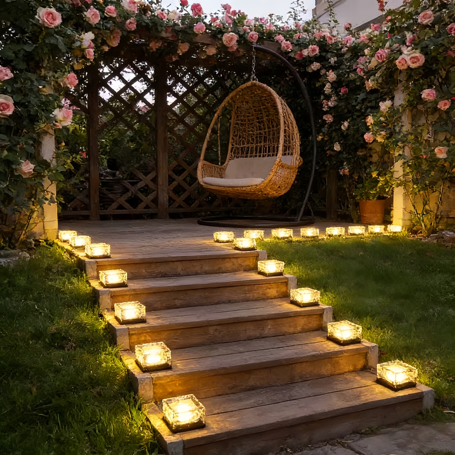 Outdoor Solar Crystal Ice Brick Lights – Soft Warm Glow