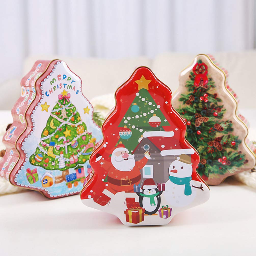 Festive Christmas Tree Gift Tin Boxes
