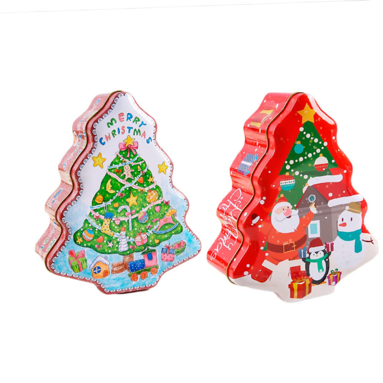 Festive Christmas Tree Gift Tin Boxes