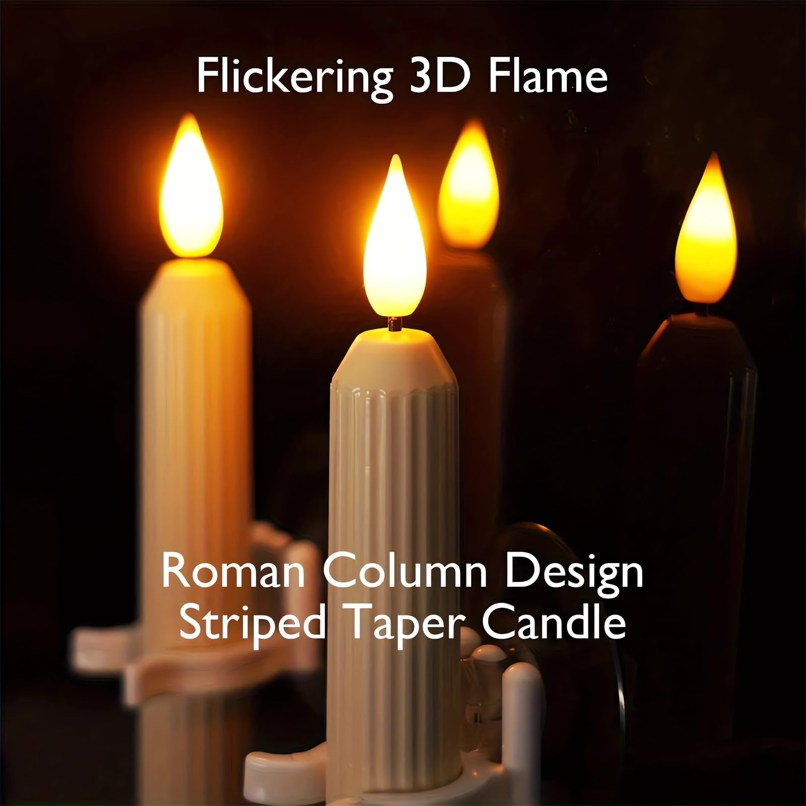 6 Pack Flameless LED Window Candles with Dusk to Dawn Sensor & Suction Cups