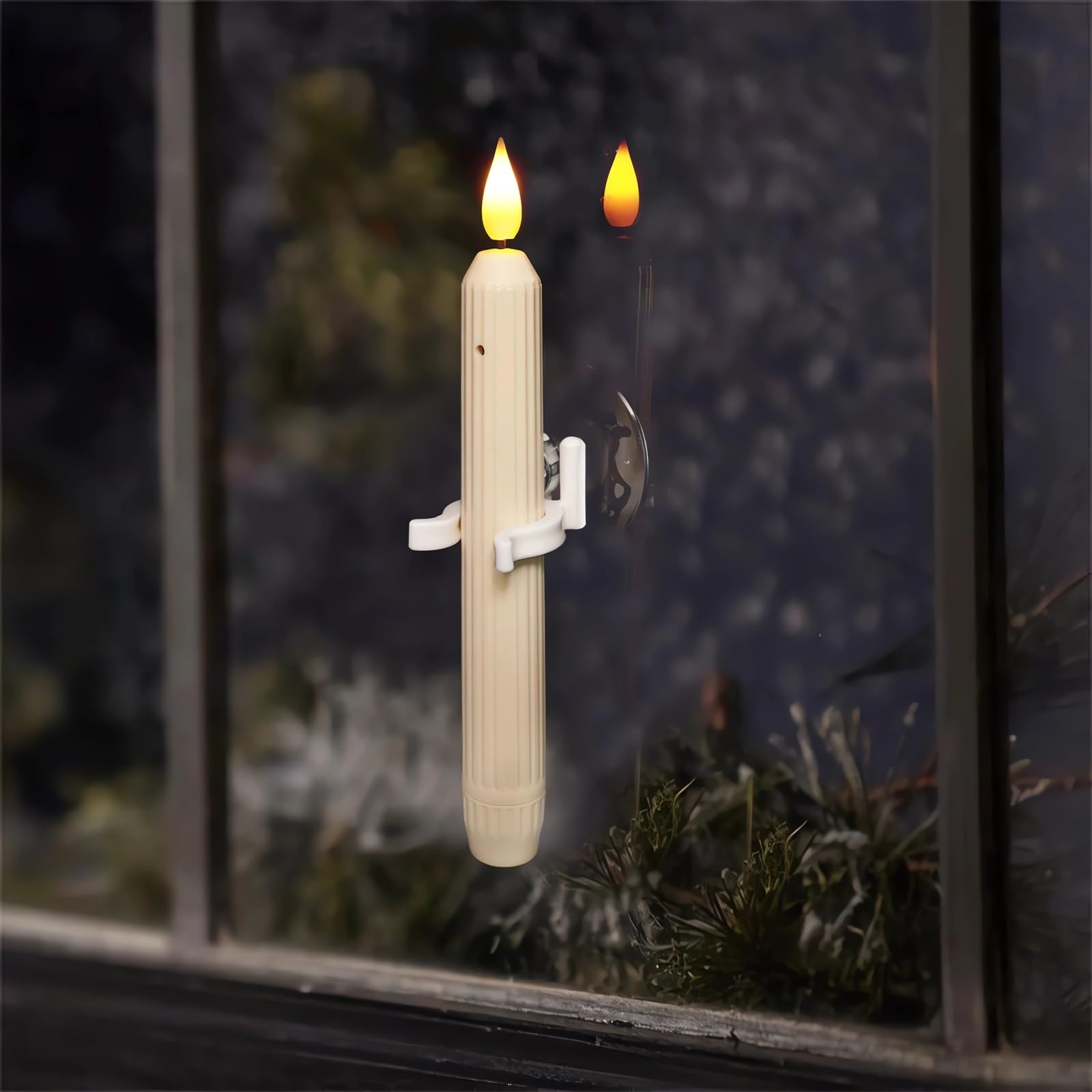 6 Pack Flameless LED Window Candles with Dusk to Dawn Sensor & Suction Cups
