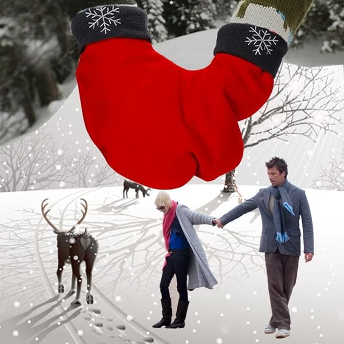 Couples Hand Holding Gloves Warm for Winter Christmas Gift