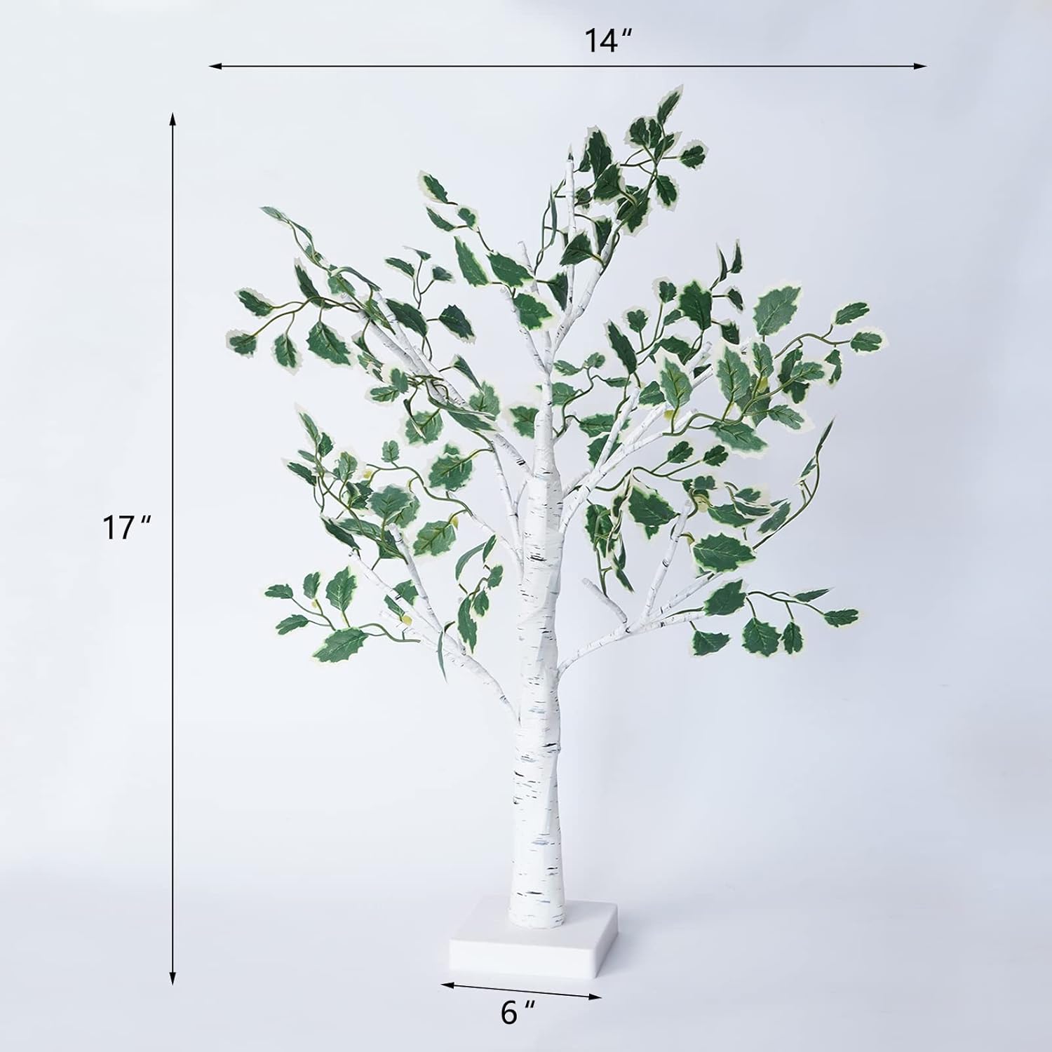 Birch Tree LED Table Lamp Warm White Tabletop Decor