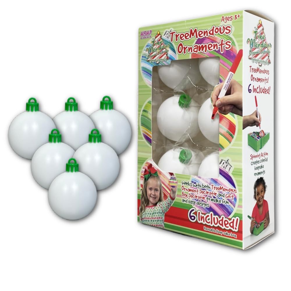 6 Pack DIY White Ball Ornaments Refill Kit