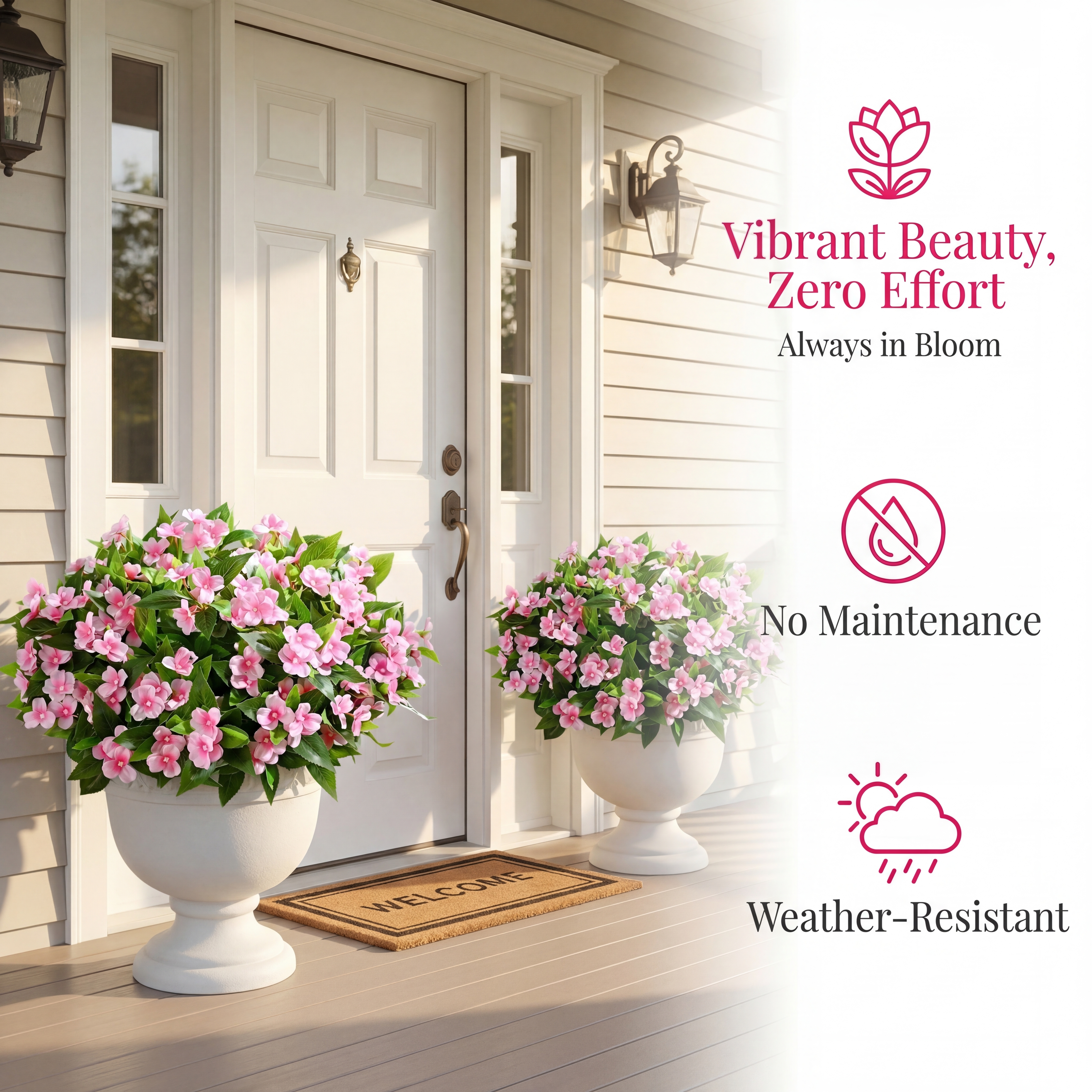 Full Bloom Impatiens Potted Flowers