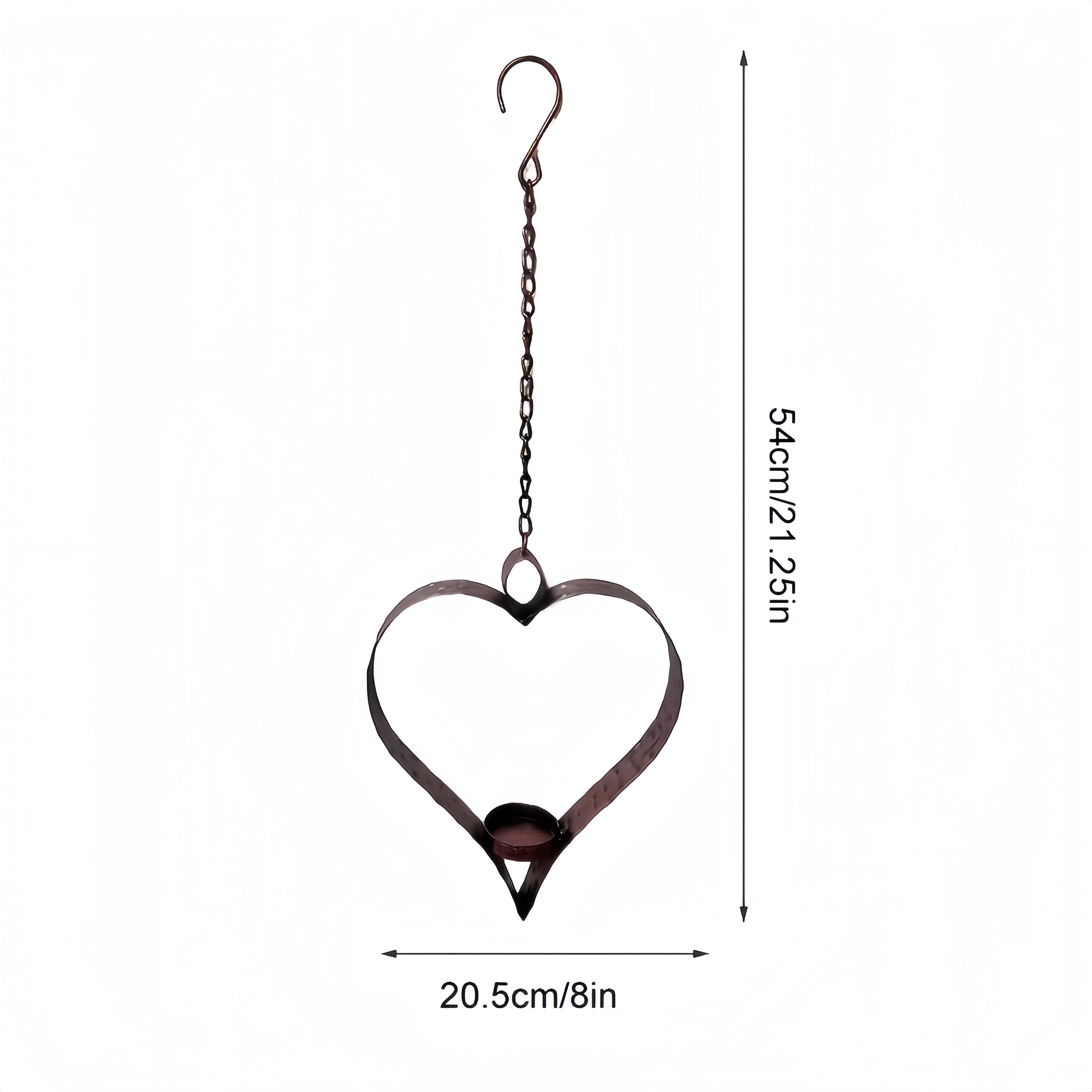 Rustic Hanging Heart Candle Holder with Chain