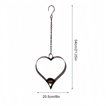 Rustic Hanging Heart Candle Holder with Chain