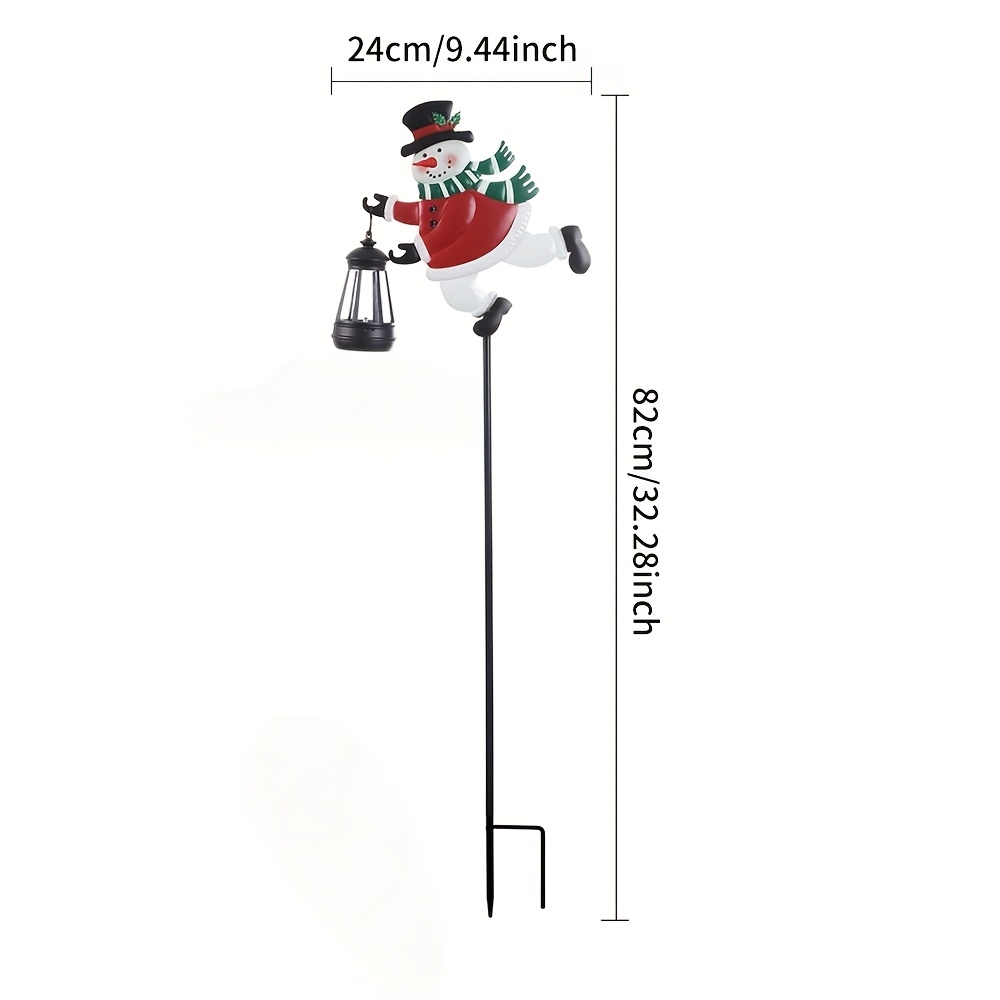 Snowman Pathway Lantern Lights, Outdoor Garden Stakes Christmas Decor