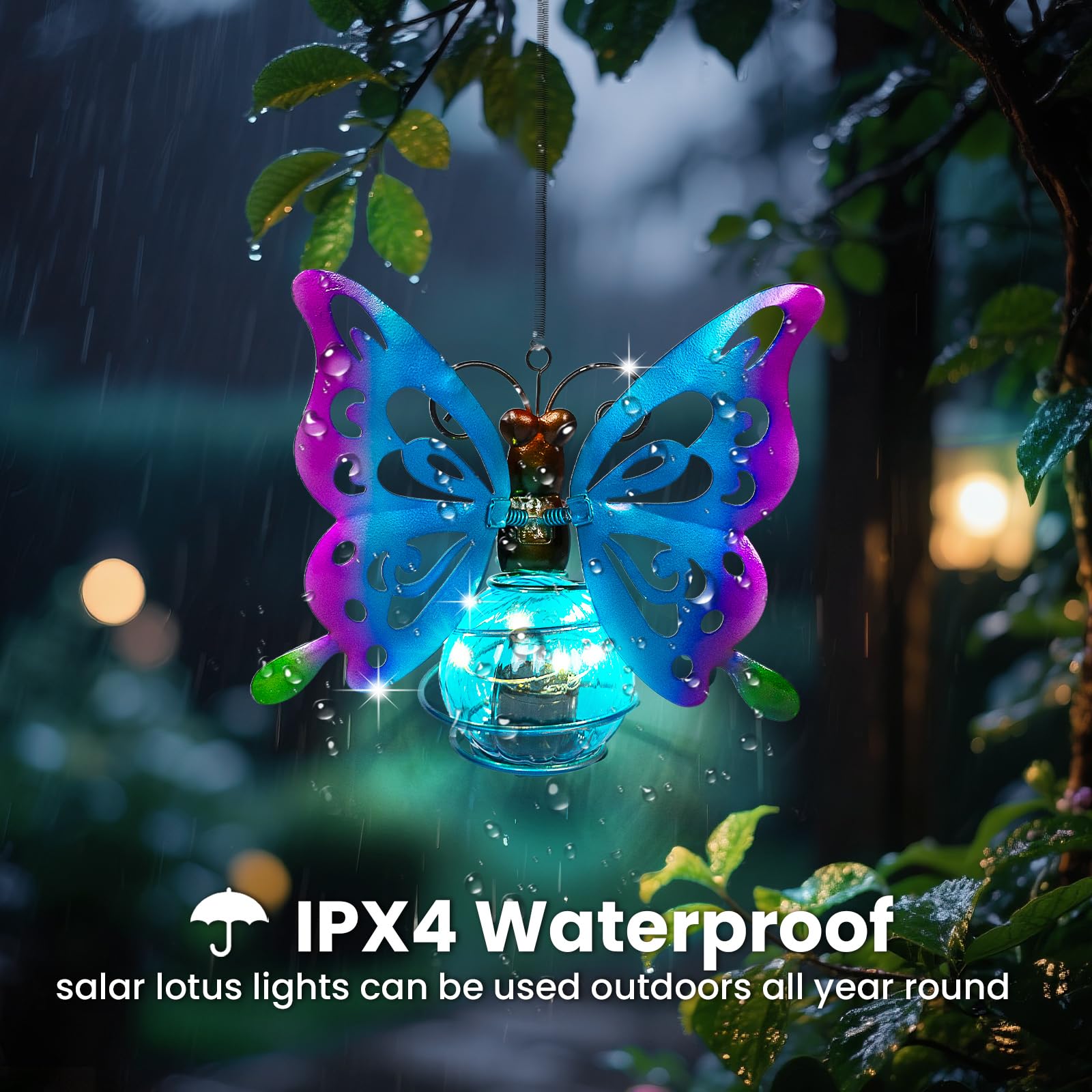 Solar Hanging Insect Lights LED Outdoor Waterproof