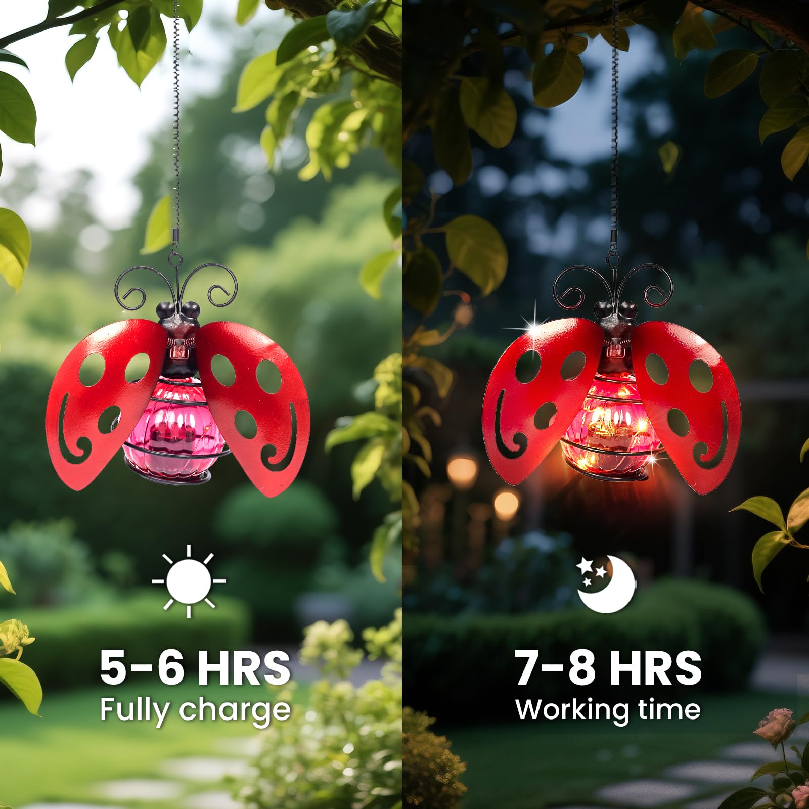 Solar Hanging Insect Lights LED Outdoor Waterproof