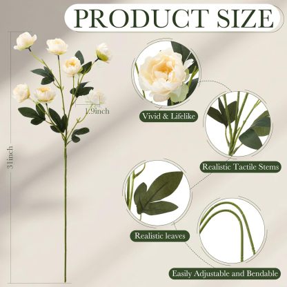 Artificial Peony Stems for Vase Styling