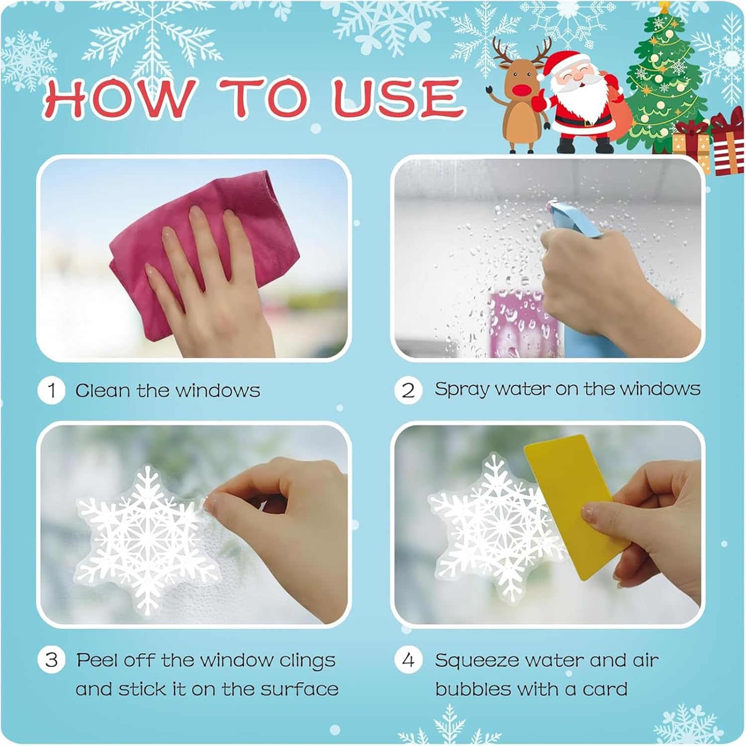 Christmas Window Clings Stickers Set