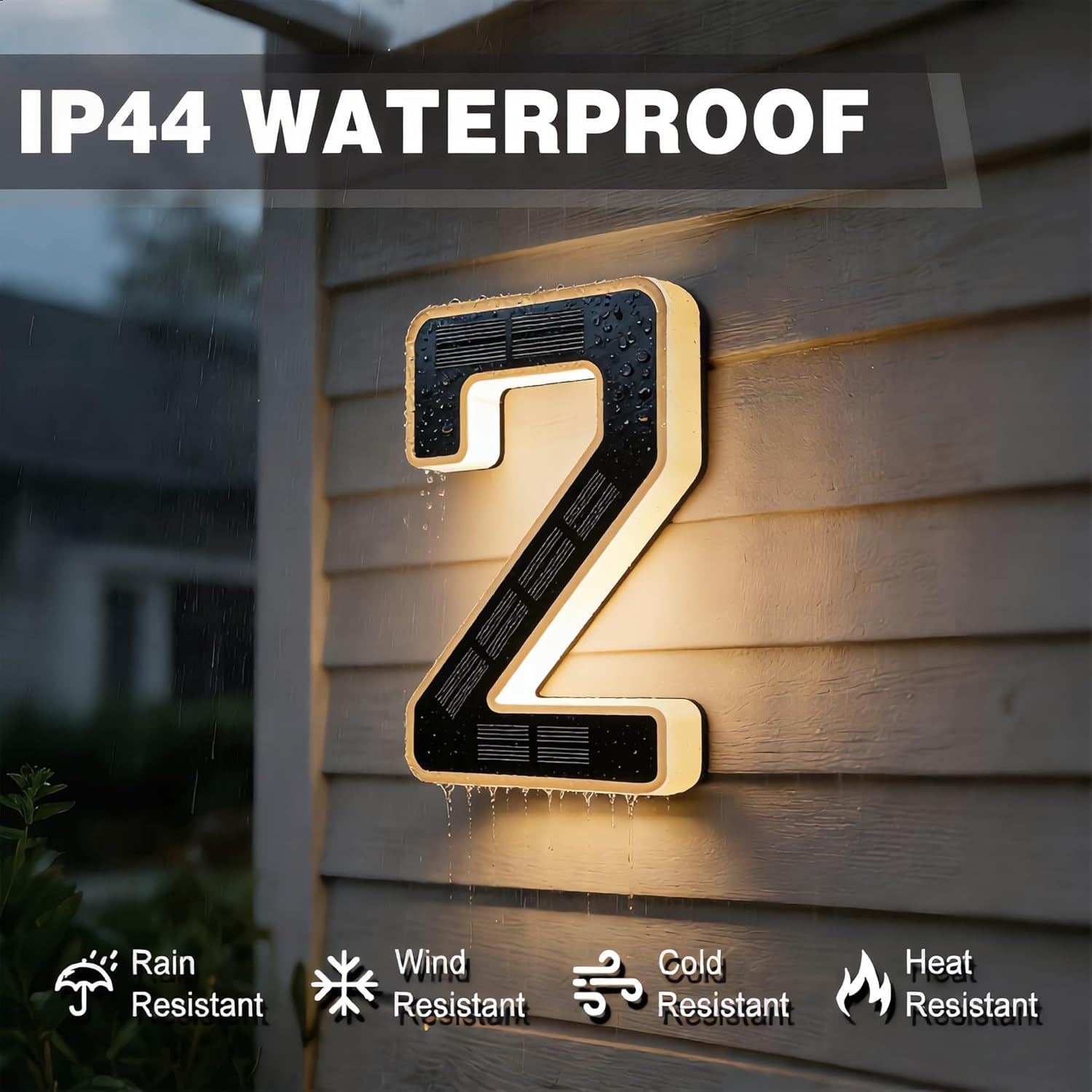 Modern Solar LED Illuminated House Number