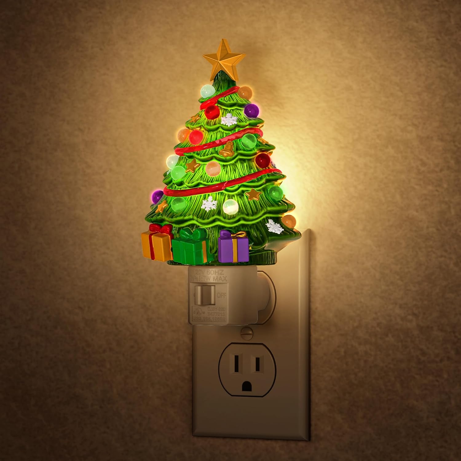 Snowman Christmas Tree Night Light Plug In Wall Light