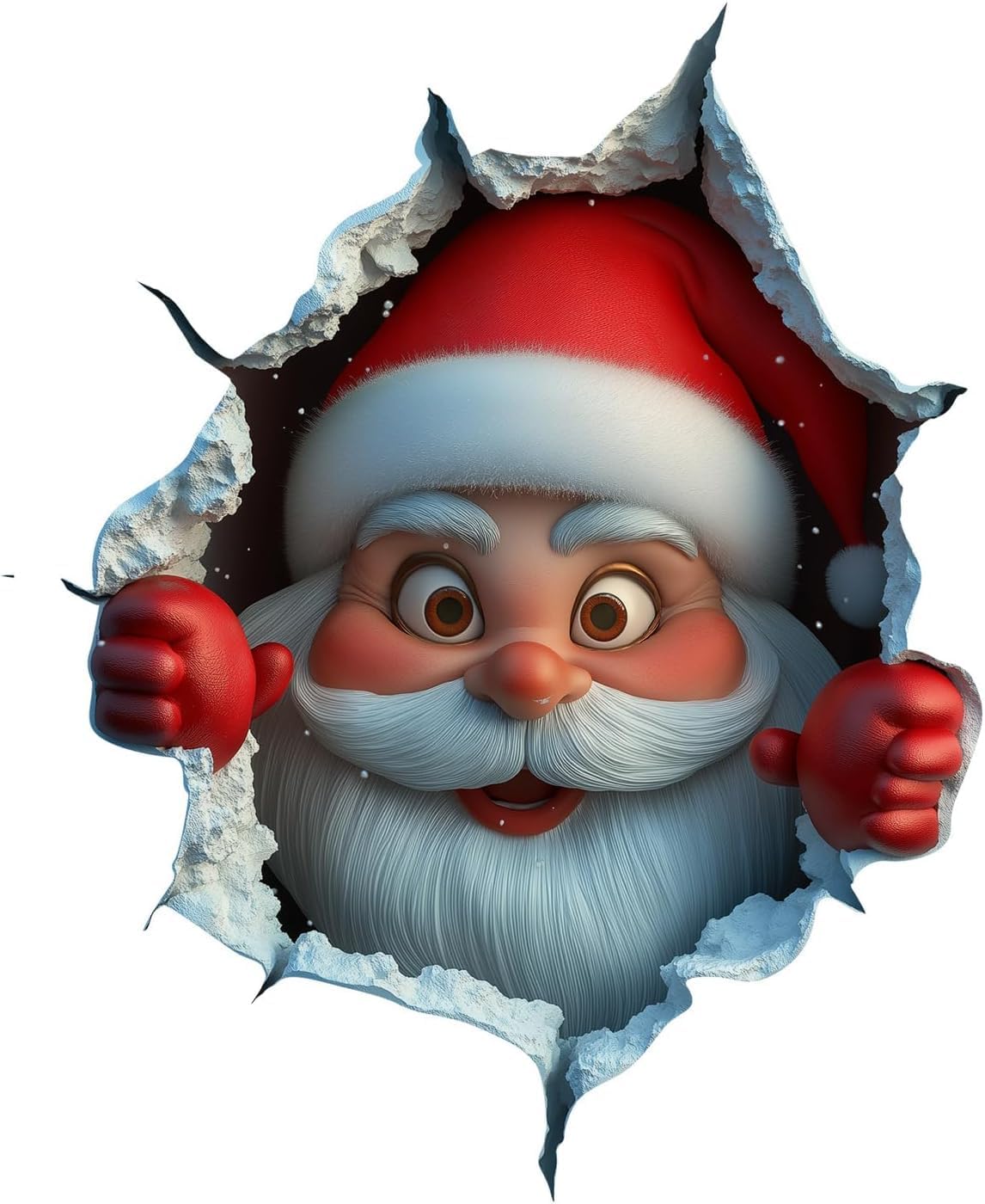 3 Pack 3D Santa Claus Christmas Wall Stickers