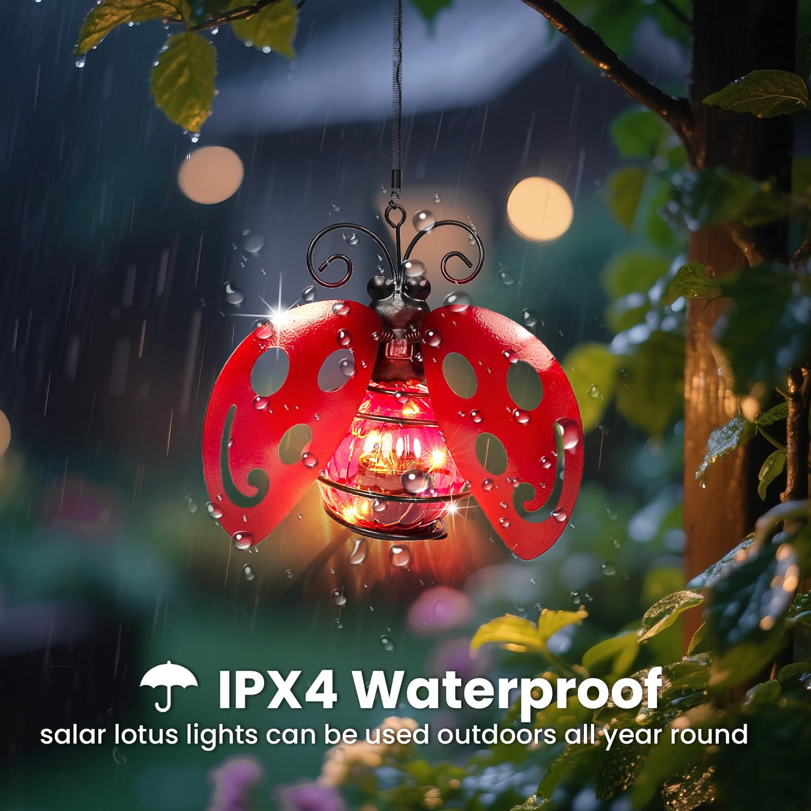 Solar Hanging Insect Lights LED Outdoor Waterproof