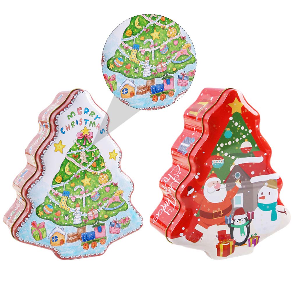 Festive Christmas Tree Gift Tin Boxes