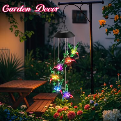 LED Color-Changing Hummingbird Wind Chimes