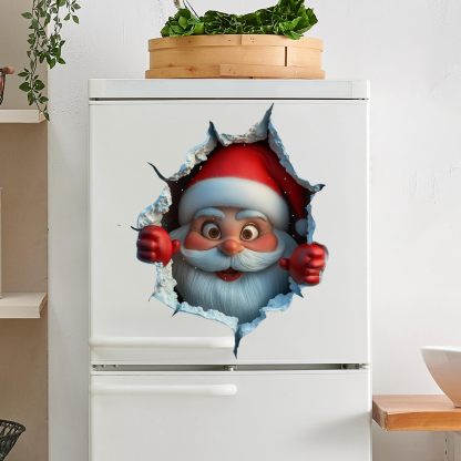 3 Pack 3D Santa Claus Christmas Wall Stickers