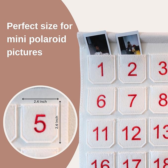 Photo Advent Countdown Calendar with Pockets