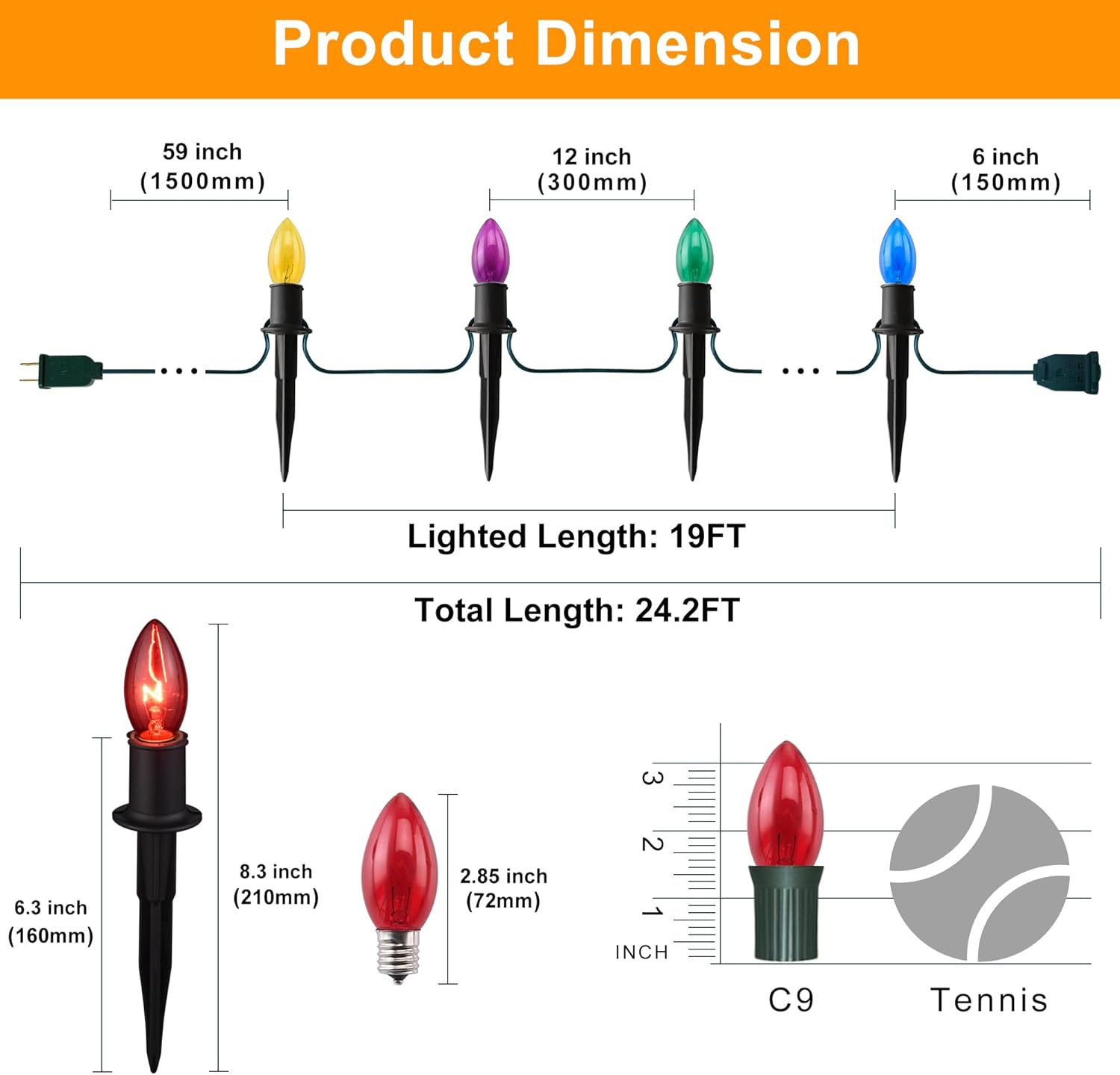 Set of 12 Outdoor Christmas Pathway Lights with Stakes