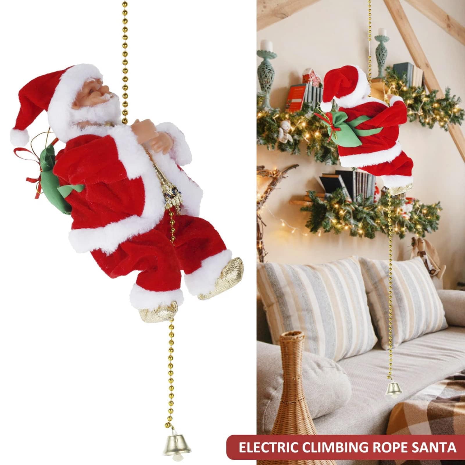 Climbing Santa Claus Christmas Ornament