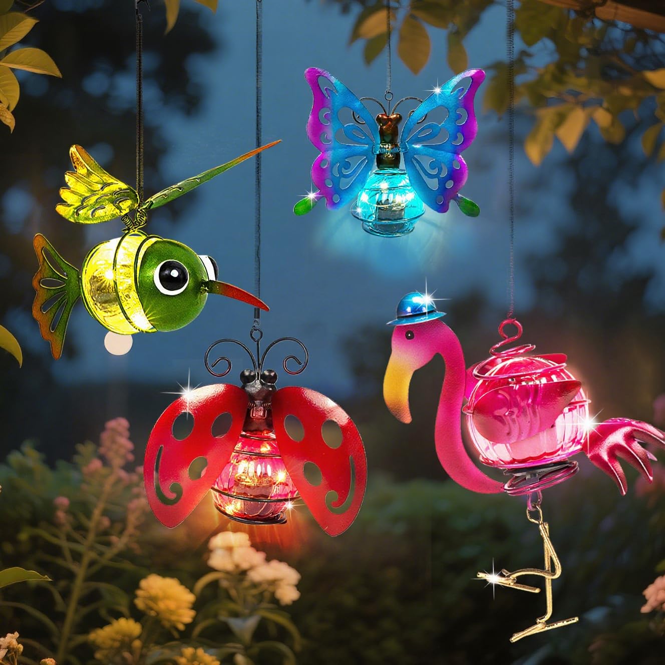 Solar Hanging Insect Lights LED Outdoor Waterproof