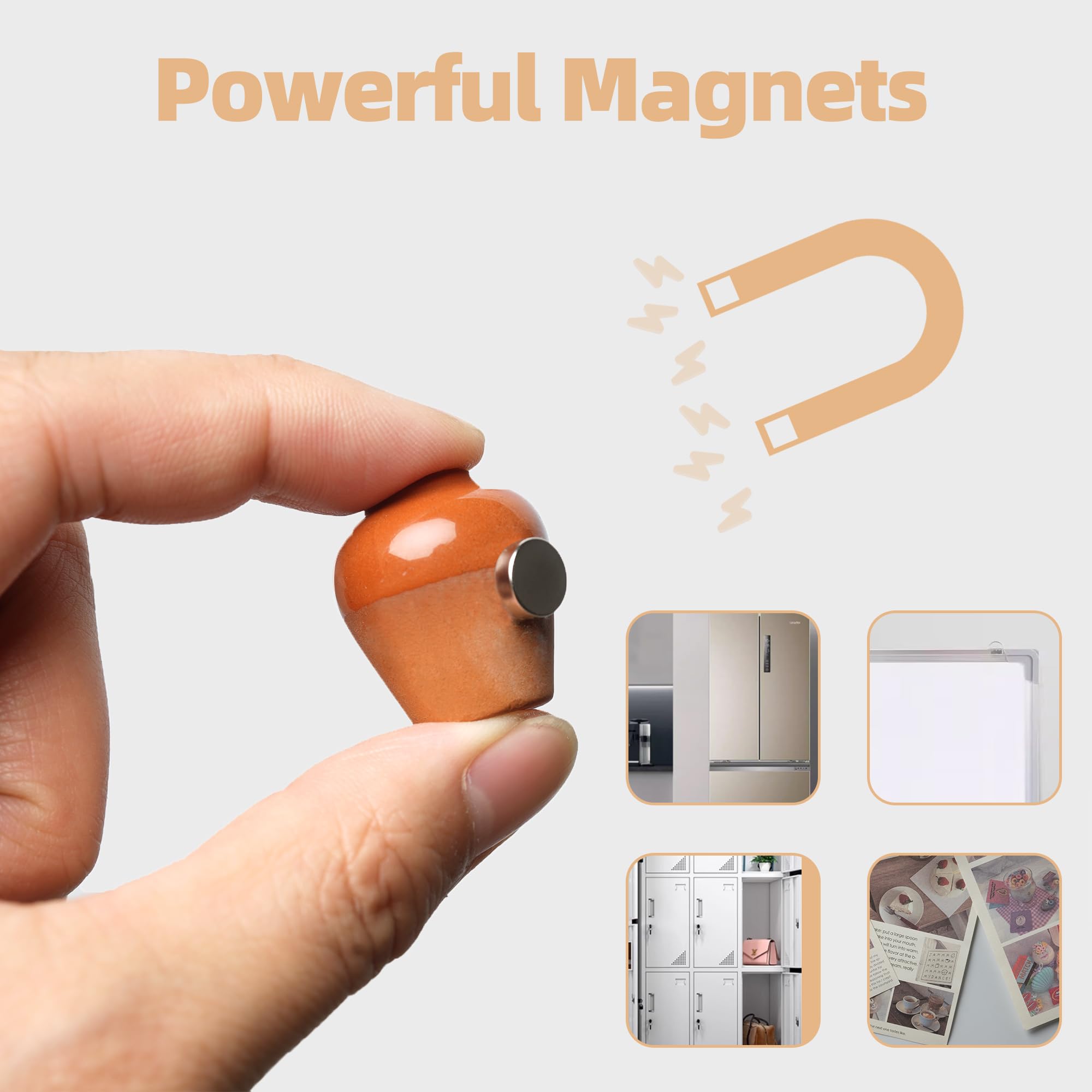 8 Pcs Cute 3D Mini Ceramic Vase Fridge Magnets