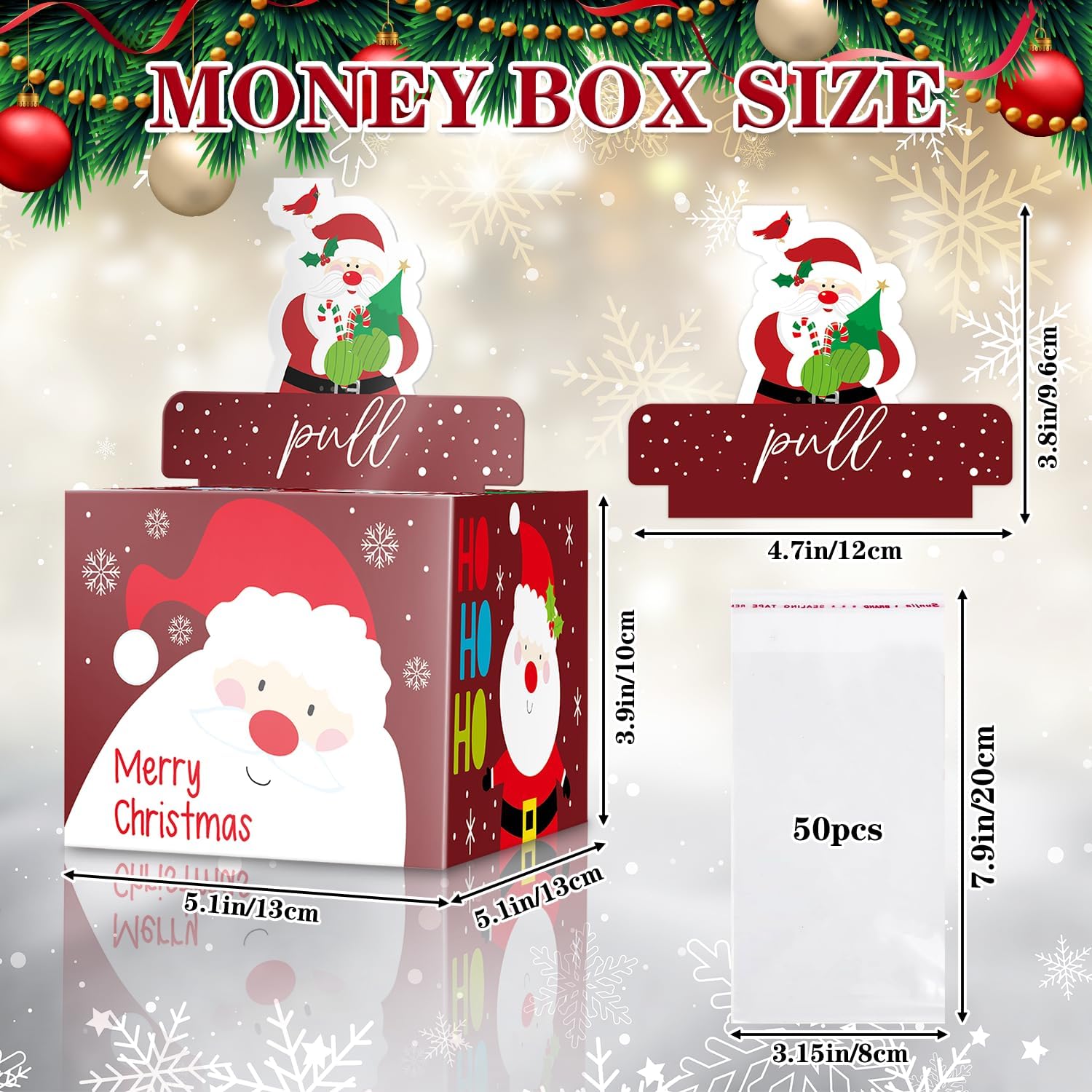 Christmas Surprise Money Box Pull-Out Cash Gift