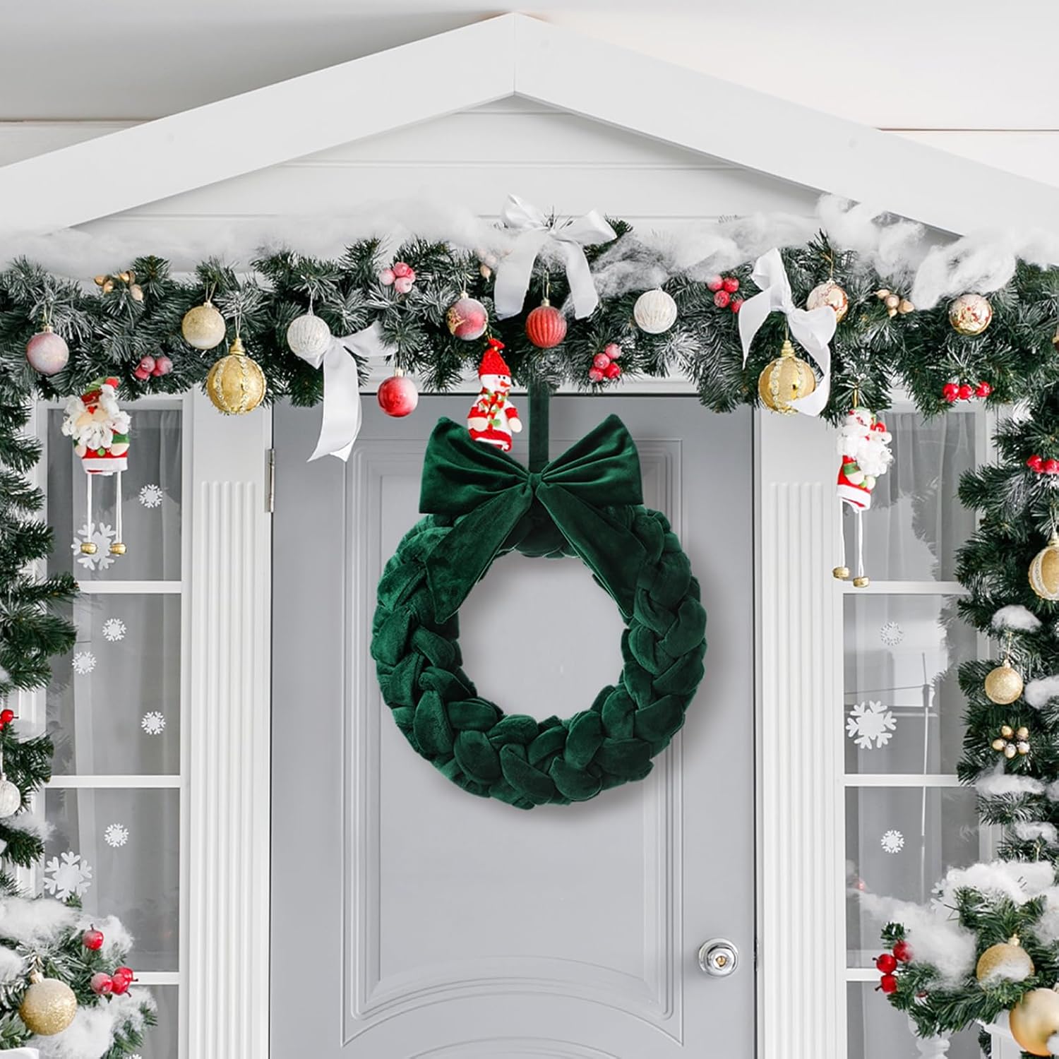 Velvet Christmas Wreaths with Bow