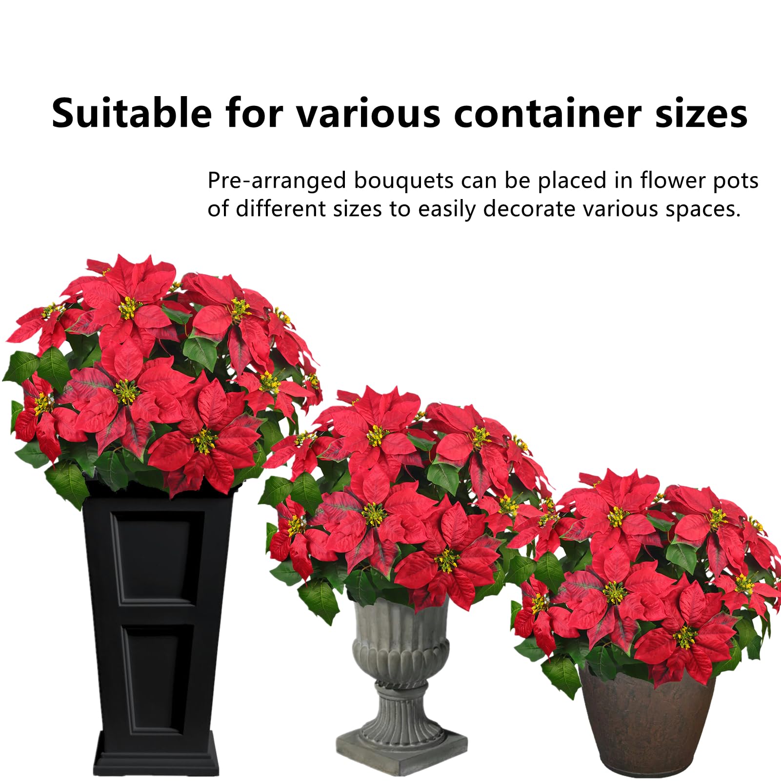 Artificial Christmas Poinsettia Topiary Tree