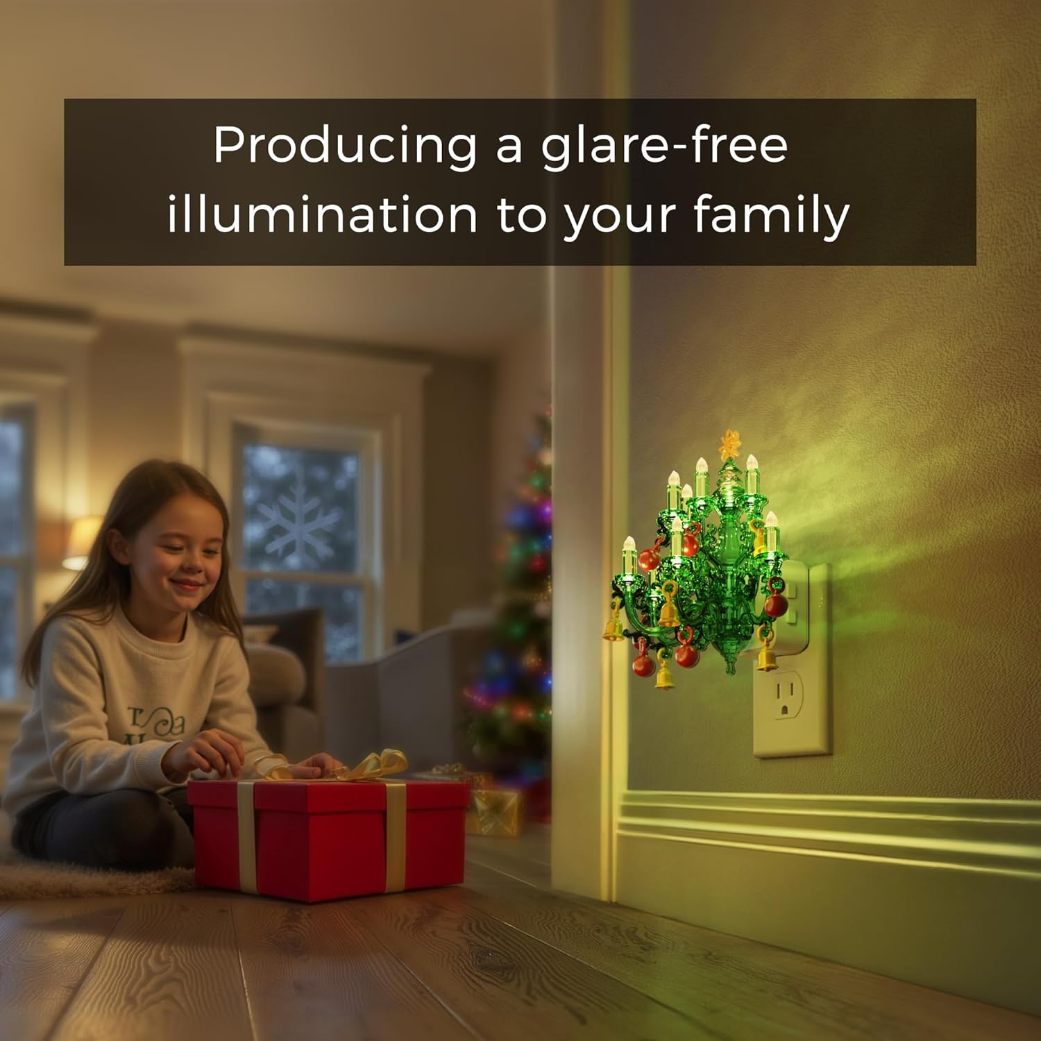 LED Christmas Night Light Plug In with Dusk to Dawn Sensor