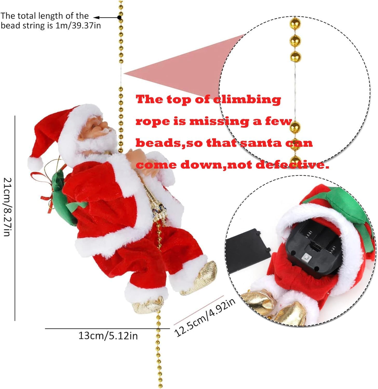 Climbing Santa Claus Christmas Ornament