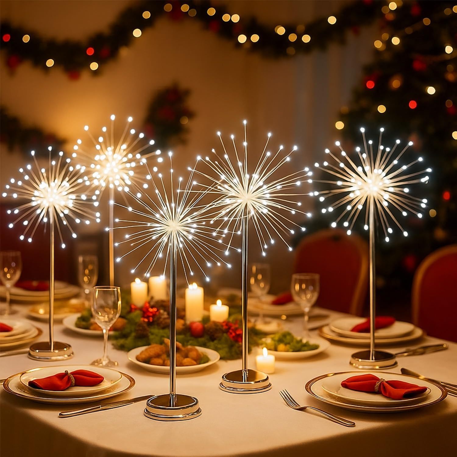 Fairy Tree Mini Table Starburst Lights with Remote & Timer