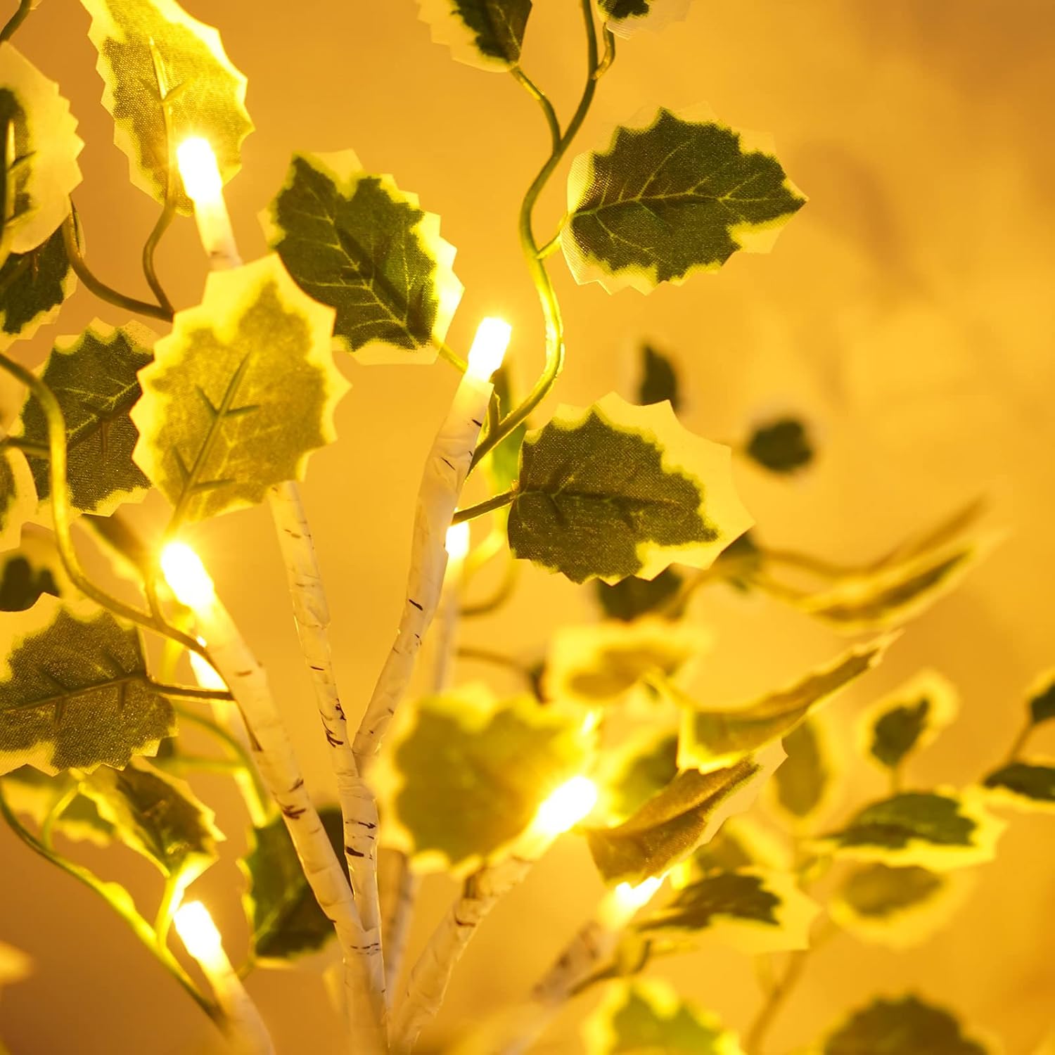 Birch Tree LED Table Lamp Warm White Tabletop Decor