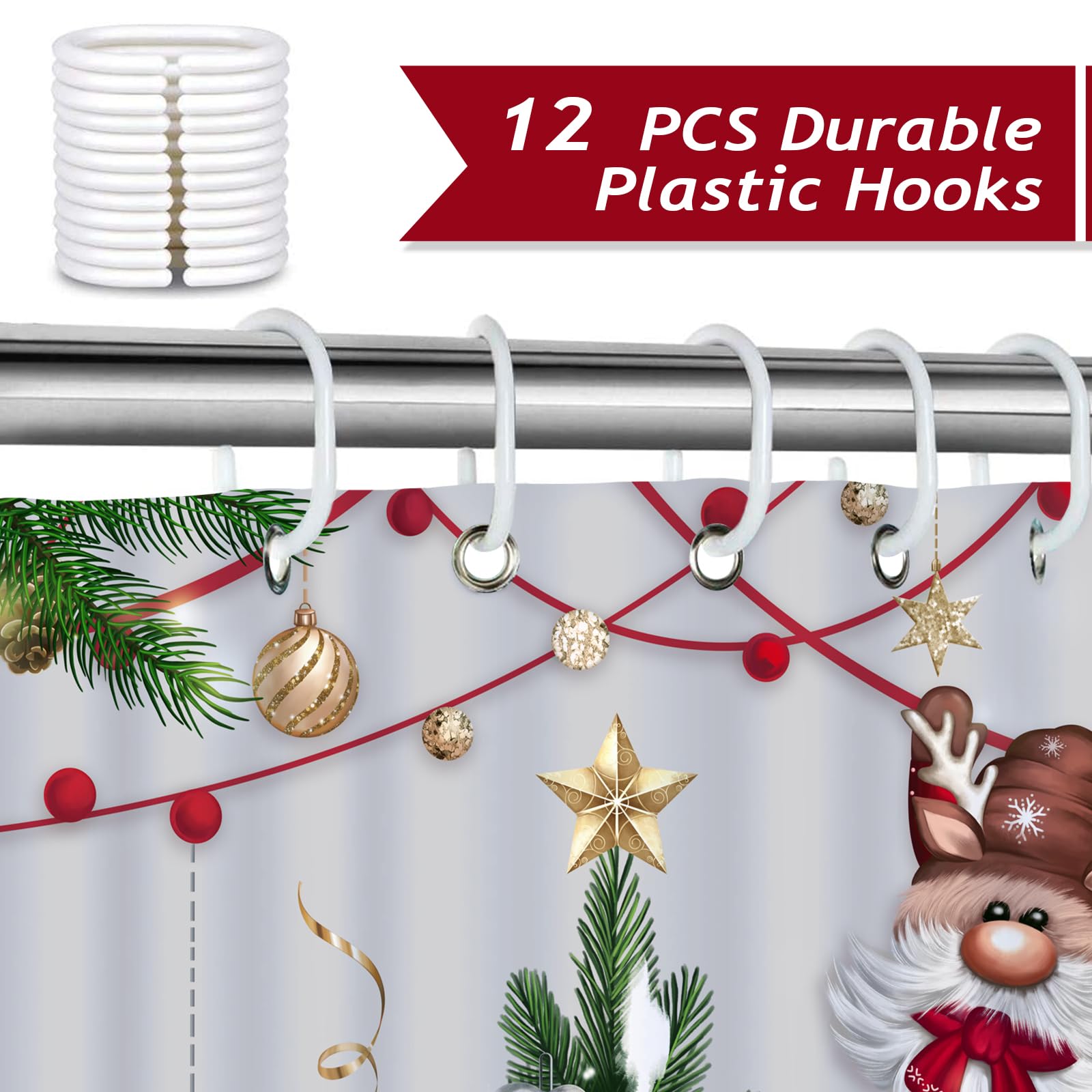 Christmas Gnomes Shower Curtain