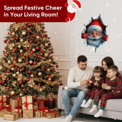 3 Pack 3D Santa Claus Christmas Wall Stickers