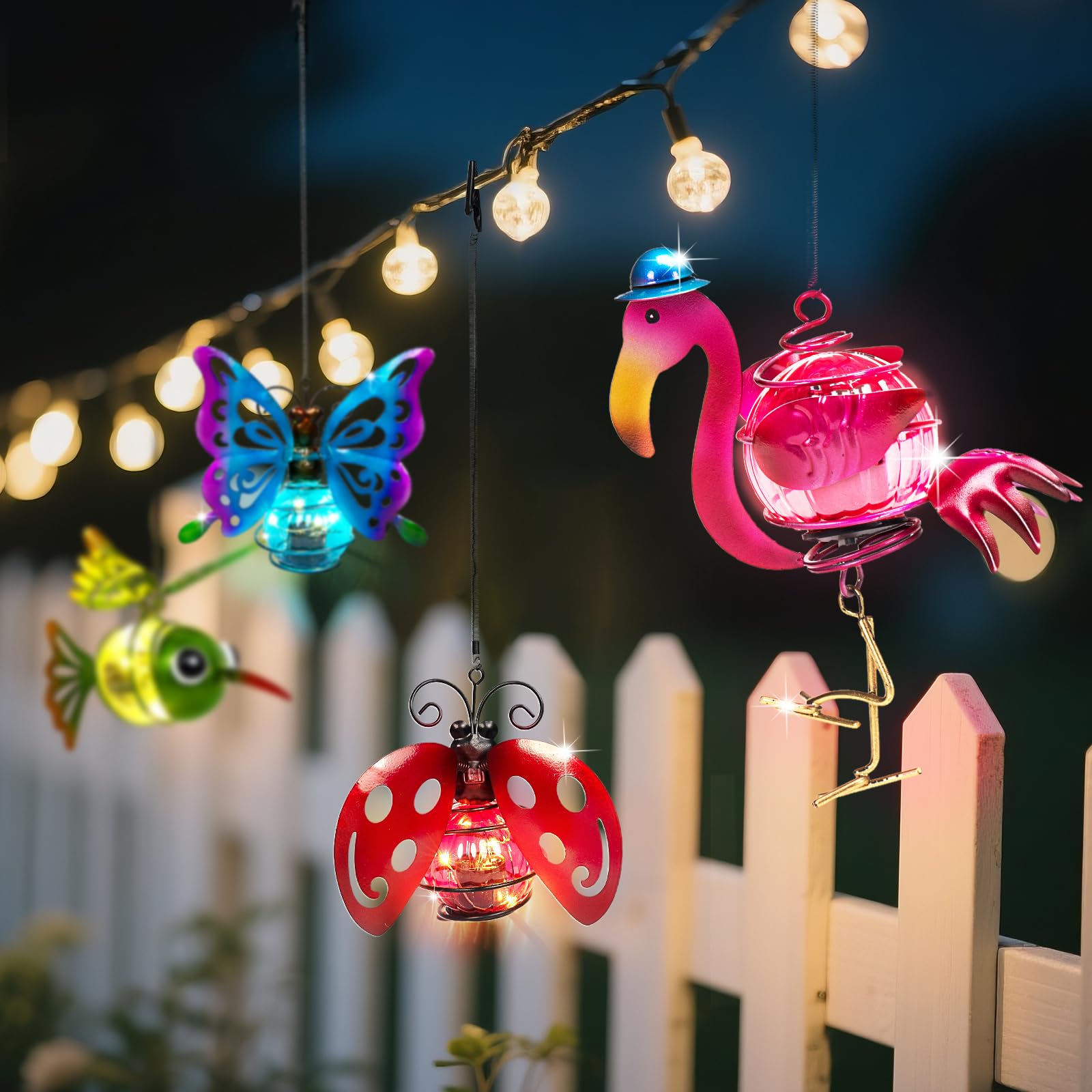 Solar Hanging Insect Lights LED Outdoor Waterproof