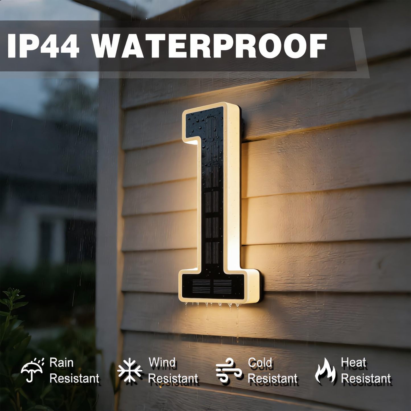 Modern Solar LED Illuminated House Number