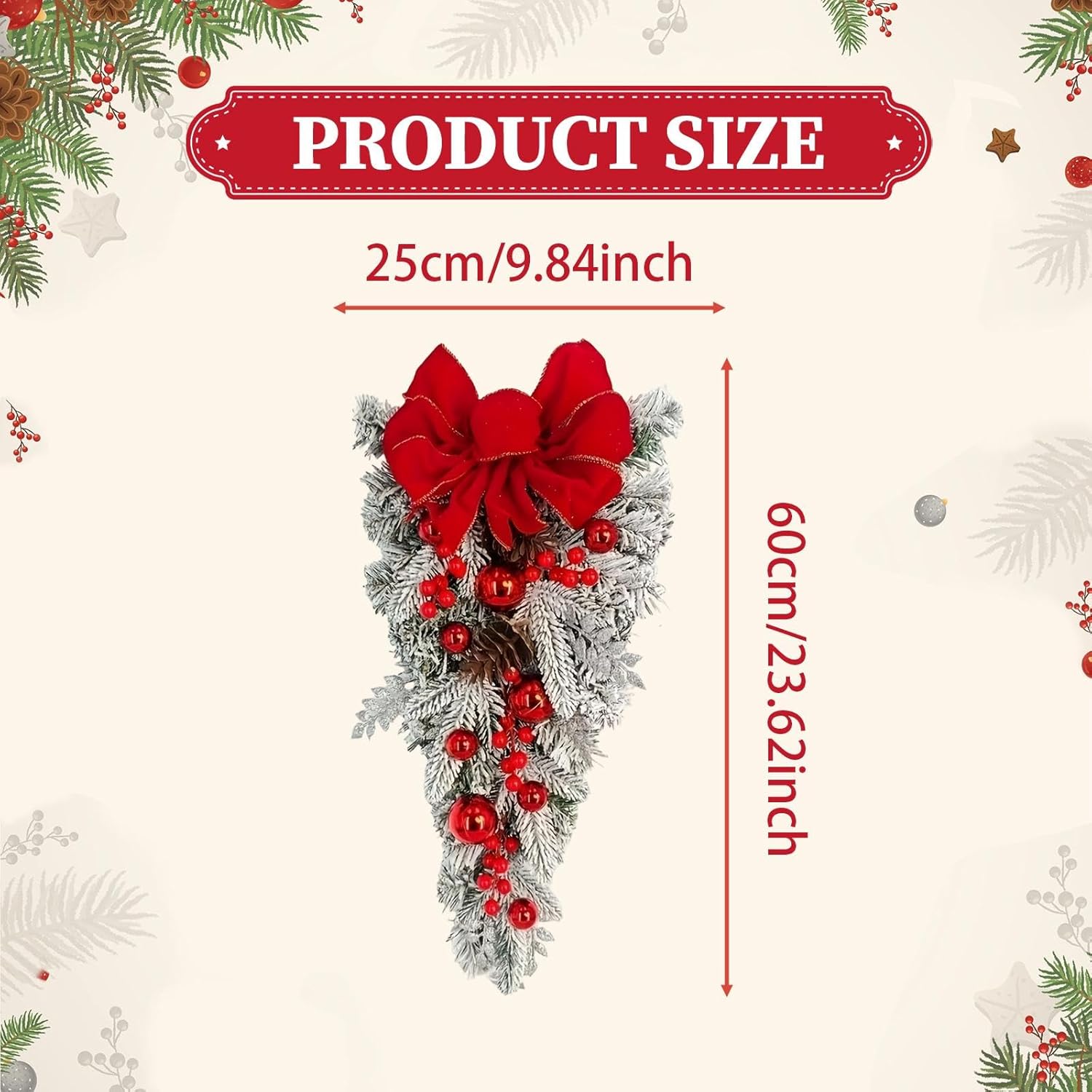 Christmas Teardrop Swag Wreath Ornament